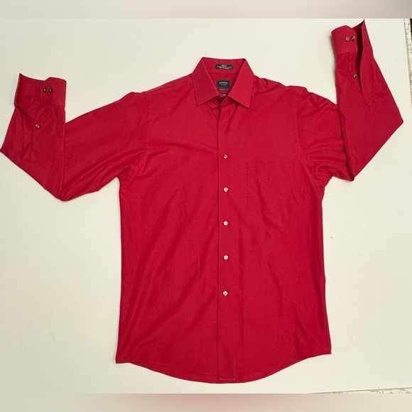 Arrow Company Men's Dress Shirt. 15” Collar. Size 32/33 Red Button Up Pocket. - Picture 3 of 8